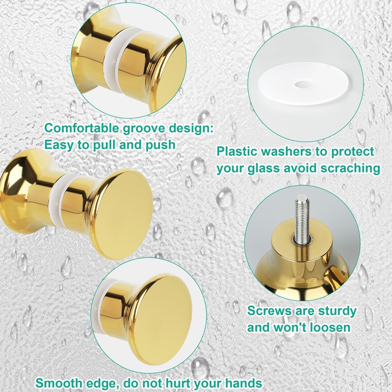 Alise Shower Glass Door Handle,Double Sides Sliding Shower Doors Knob