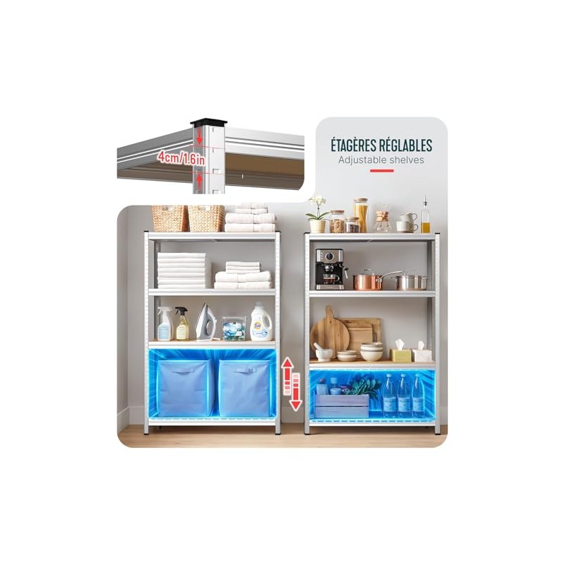 VOUNOT® Heavy-Duty Shelving Unit Set of 2 Shelving Units Basement