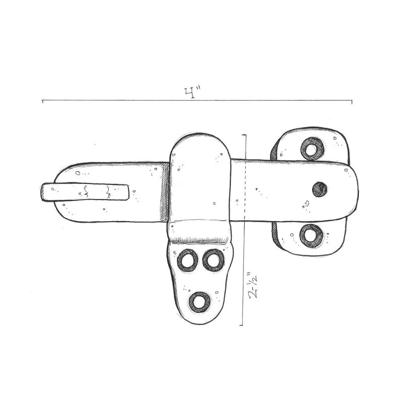 Iron Valley Hardware Brass Valley - 4" Black Flip Latch