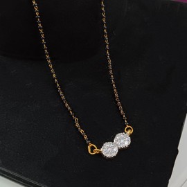 Efulgenz Indian Mangalsutra for Women CZ Cubic Zirconia Pendant Necklace Wedding Bridal Indian Jewelry Black Beaded Delicate Strand Necklace Statement Jewelry for Women, Copper, not known