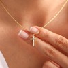 SUFOPE Double Layer Cross Necklace for Women,Classic Gold Cross Pendant