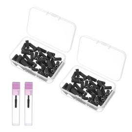HARFINGTON 100pcs Sanding Bands for Nail Drill, 240# Grit Small Sanding Band with 3mm / 1/8" Mandrel, Mini Drill Bits Nail Tech File for Acrylic Gel Nail Shaping Polishing, Black