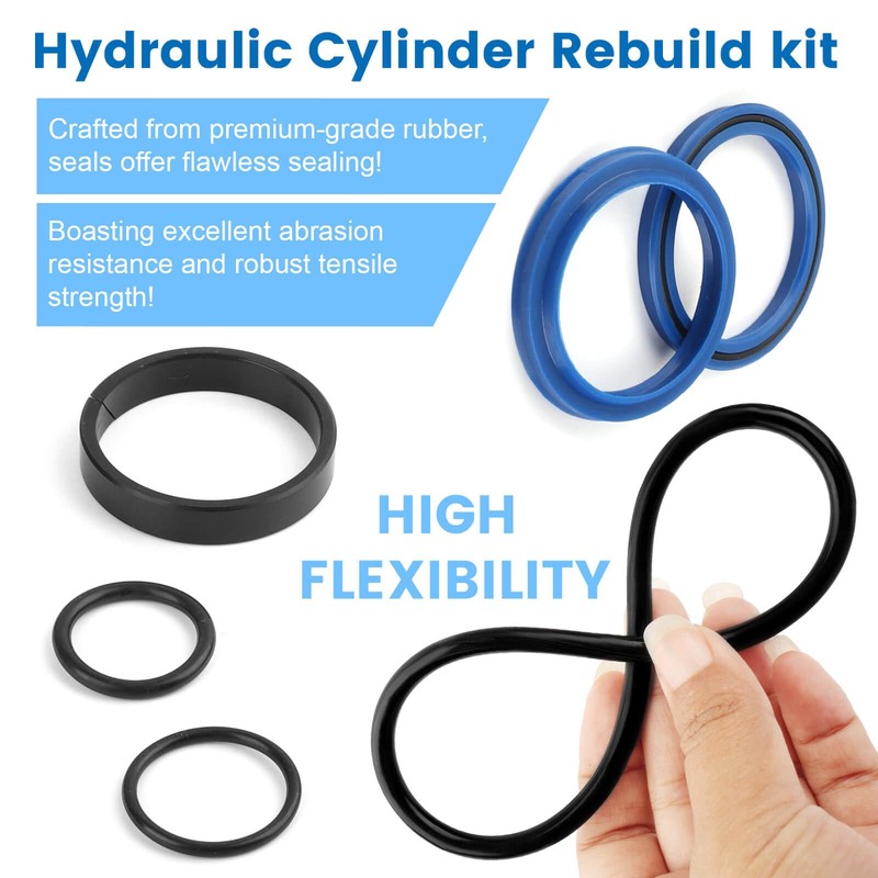 Hydraulic Log Splitter Cylinder Rebuild Seal Kit for 4.0" Bore