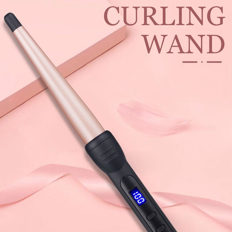 Hair Curler Electric LCD Ceramic Hair Curling Wand Rod Cone