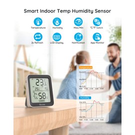 Govee Room Thermometer Hygrometer, Bluetooth Digital Indoor Humidity Meter with Smart Alert and Data Storage, Temperature Monitor for Baby Greenhouse
