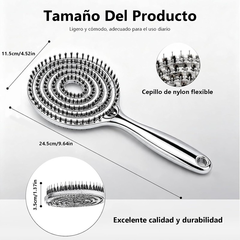 Cepillo para Cabello de Jabalí y Nylon, Cepillo para Cabello
