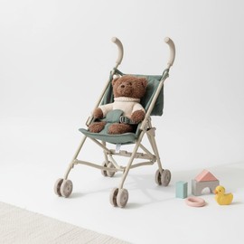 Doll Stroller – Neutral Color Lightweight & Flexible Stroller - Baby Doll Stroller for Kids 3+ - Chic Floral Print - 22" (Olive Green)