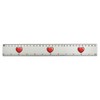 'Valentine's Heart' 30cm (12 Inch) White Plastic Ruler (RL00092344)