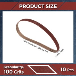 Kozelo 10 Pcs Sanding Belts 3/8 x 13 Inch 100 Grit Aluminum Oxide Abrasive Sandpaper for Belt Sander Metal Grinding Wood Working Weld Rust Removal