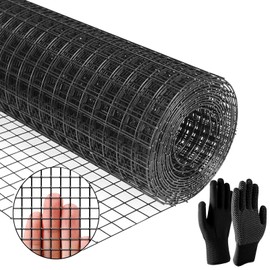 Black Rodent Mesh,Black Vinyl Welded Wire Fencing Rodent Proofing Wire Metal Mesh, Galvanised Wire Mesh Roll,Welded Mesh Panels. Stop Rat, Mouse, Squirrel & Bird Access Internal (Black, 200mm x 6m)
