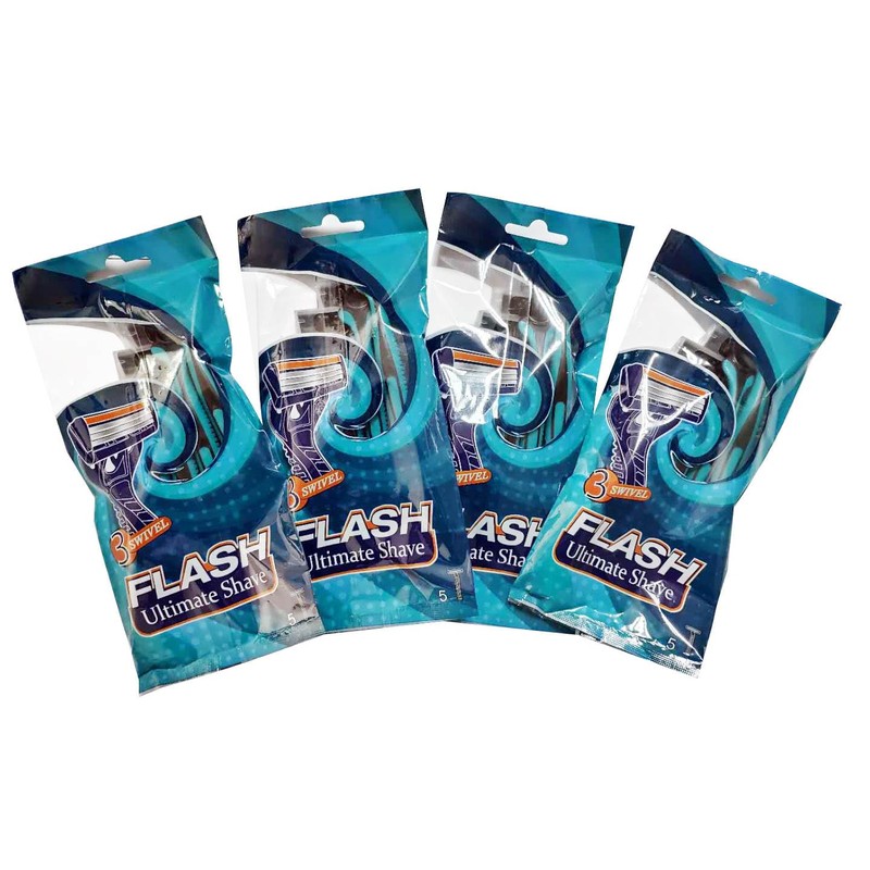 Flash 3 Ultimate Shave Triple Blade Razor Disposable Razors for