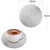 GLOBALDREAM Coasters, 6pcs Hollowed-Out Round Cup Coaster Metallic Round Coffee