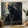 YNFUQANLN Black Bear Shower Curtain Wild Animal Forest Junge Rustic