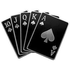 Pinsanity Black Royal Flush Poker Hand Enamel Lapel Pin