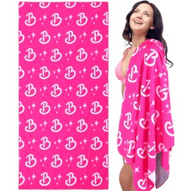 Mindsoft 2 Pcs Hot Pink Large Beach Towels 60 x 30 Inch Quick Dry Beach Towels Lightweight Soft Microfiber Pool Towel for Women Adult Bath Gym Hiking Pool Yoga