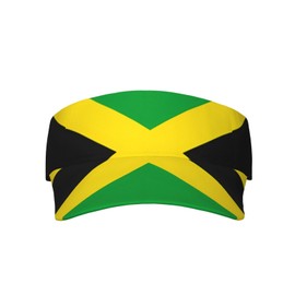 Jamaica Flag Sun Visor for Women and Men, Adjustable Sports Sun Visor Hats with UV Protection for Tennis Golf Running