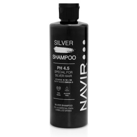 NAVIR Professionell | Silbershampoo SILVER | Toner für graue, blonde und blondierte Haare - 300ml