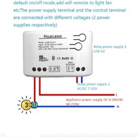EWeLink 1CH 85-250V Smart Switch,Self-Locking Relay Switch,Mobile Phone Remote Control Switch Remote APP On-Off Module, Timing/Delay, Compatible with Alexa Google