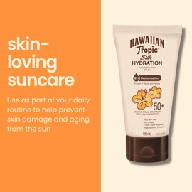Hawaiian Tropic Silk Hydration Sunscreen Lotion SPF50+ 180ml, 12-Moisture, Non-greasy, 4-Hour Water Resistant