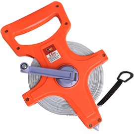 Socpuro Land Surveying Tape Measure, 12.8 ft (30 & 50 & 100 m) Manual / Meter, Double-Sided Scale 0.5 inch (12 mm) Width, Fiberglass Ruler, Non-Breakable, Wash Tape Measure, Distance Measurement, For