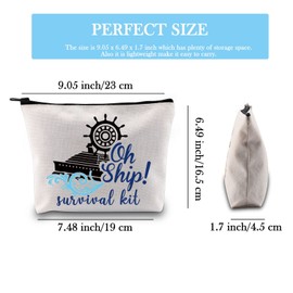 Cruise Ship Gift Cruise Vacation Bag Oh Ship! Survival Kit Travel Makeup Bag Cruise Accessories Cruise Lover Gift for Cruiser (Oh Ship Bag EU)