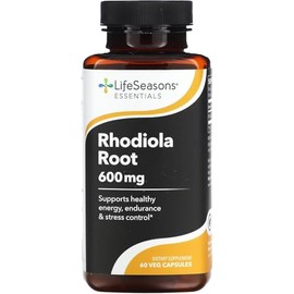 LifeSeasons Rhodiola Root 600mg Suplemento Alimenticio Raíz Adaptógena Traditionally Used 60 Cápsulas Veganas