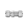 Pysrych 304 Stainless Steel Compression Tube Fitting, Bulkhead Union, 1/8"