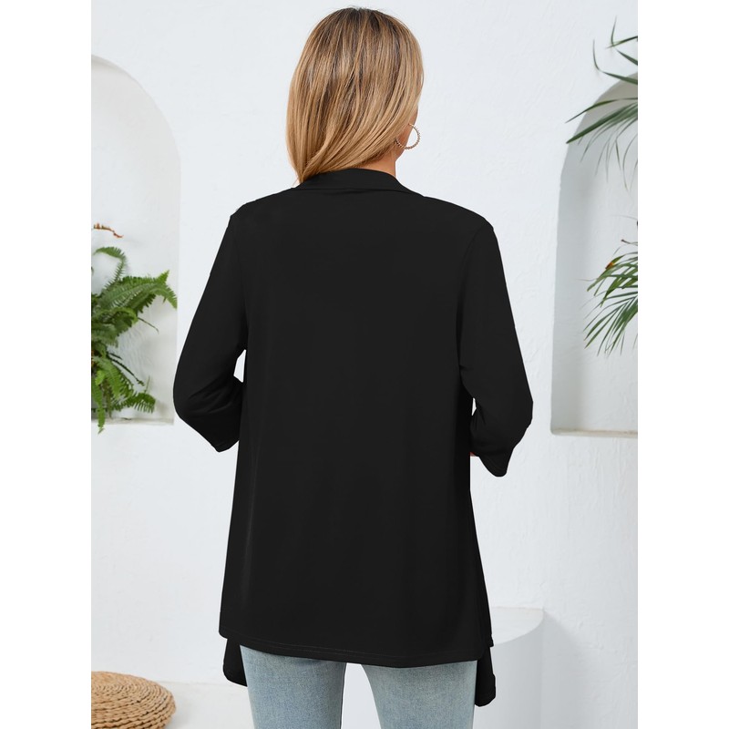Ylhystrical Lightweight Cardigan for Women Black X-Large Drape Shrugs Open