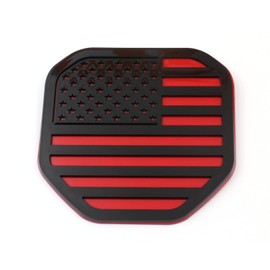 Xpipnns American Flag Rear Tailgate Emblem Badge Compatible with 2019-2025 Dodge Ram 1500 2500 3500 (Black Red)