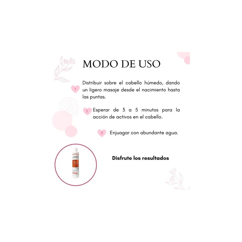 Shampoo Vittale Anticaída 320mL Libre de Parabenos y Crueldad