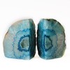 JIC Gem Teal Agate Bookends Heavy Duty Book Ends for