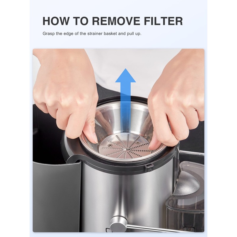 QCen Juicer Machine, 500W Centrifugal Juicer Extractor with Wide Mouth