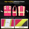SHORFUNE High Visibility Mesh Safety Vest with 10 Pockets, Mic