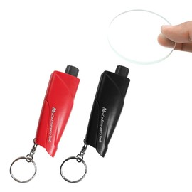 KVAEY 3PCS Window Breaker Seatbelt Cutter, 3-in-1 Mini Glass Breaker Emergency Seat Belt Cutter Keychain, Spring-Loaded Safety Hammer Escape Tool Key Chain for Land and Underwater (Black+Red)