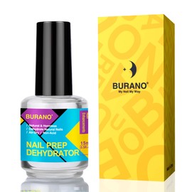 BURANO Natural Nail Gel Prep Dehydrator for Acrylic Nails and Gel Polish, Long Lasting Acrylic Acid Free Nail Prep Natural Dehydrate Bond Gel Nails Set 0.5 oz 15ML 1 Bottles