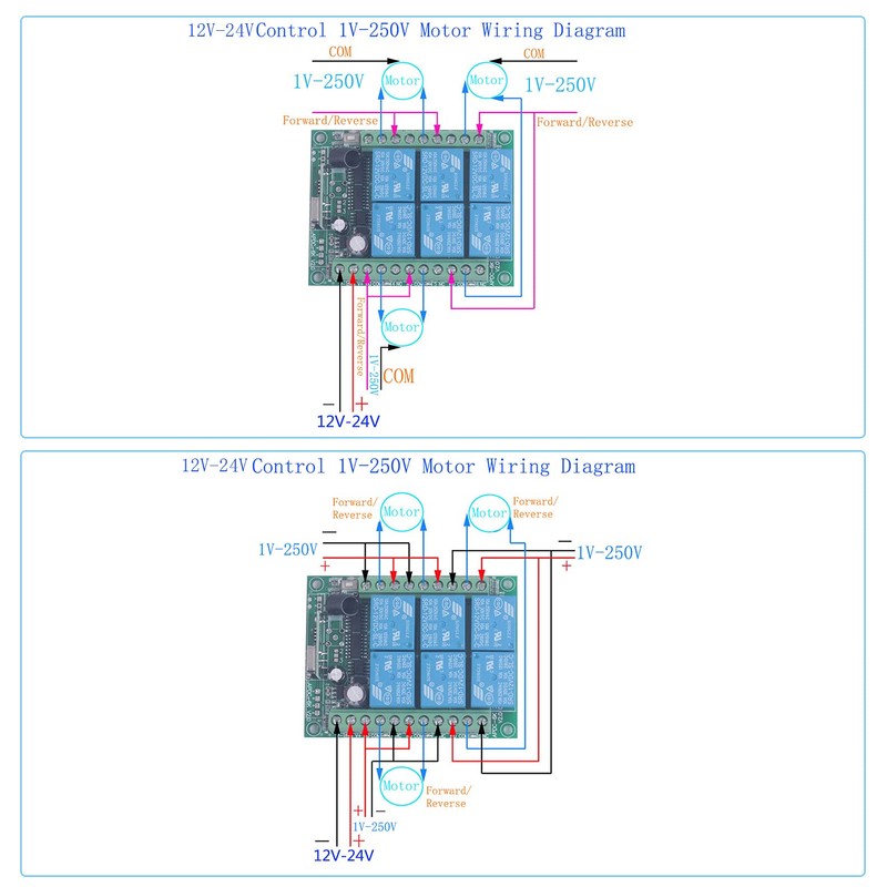 433mhz 12V 24V DC 6 Channel Wireless Remote Control Relay