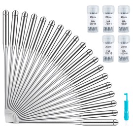 ilauke 100 PCS Sewing Machine Needles Universal, Compatible with Singer, Brother, Janome, Varmax, Universal Standard Needles in Sizes HAX1 65/9, 75/11, 90/14, 100/16, 110/18
