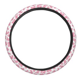 Neukim Pink Cow Print Camo Camoflage Steering Wheel Covers Anti-Slip Elasticity Car Accessories Steering Wheel Protector Universal 15 Inch for Cars SUV Vehicle Truck