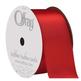 Berwick Offray 284933 1.5" Wide Double Face Satin Ribbon, Red, 3 Yds