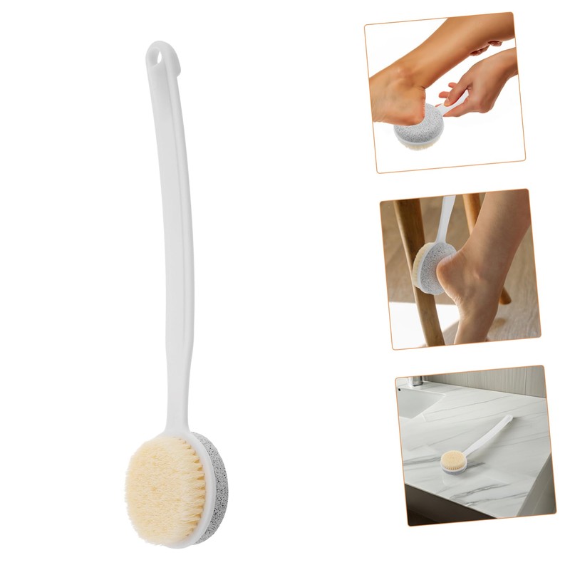 FRCOLOR Long Handle Foot File with Pumice Stone Callus Remover
