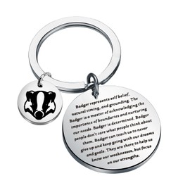 FAADBUK Badger Gift Inspirational Gift for Badger Lover Badger Keychain Animal Lover Gift (Badger Keychain)