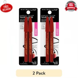 Maybelline New York (2 pack) Maybelline Expert Wear Twin Brow and Eye Pencils, Velvet Black