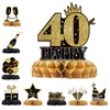 40th Birthday Decorations for Men Women Black Gold 9Pcs 40th