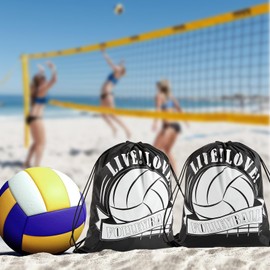 Mebiosi 12 Pcs 17 Inch Volleyball Sport Drawstring Bag Sport Ball Drawstring Backpack Gift Bags for Team