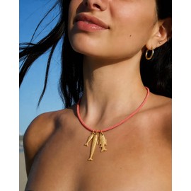 CLASSYZINT Fish Necklace for Women Pink Rope Charm Necklace