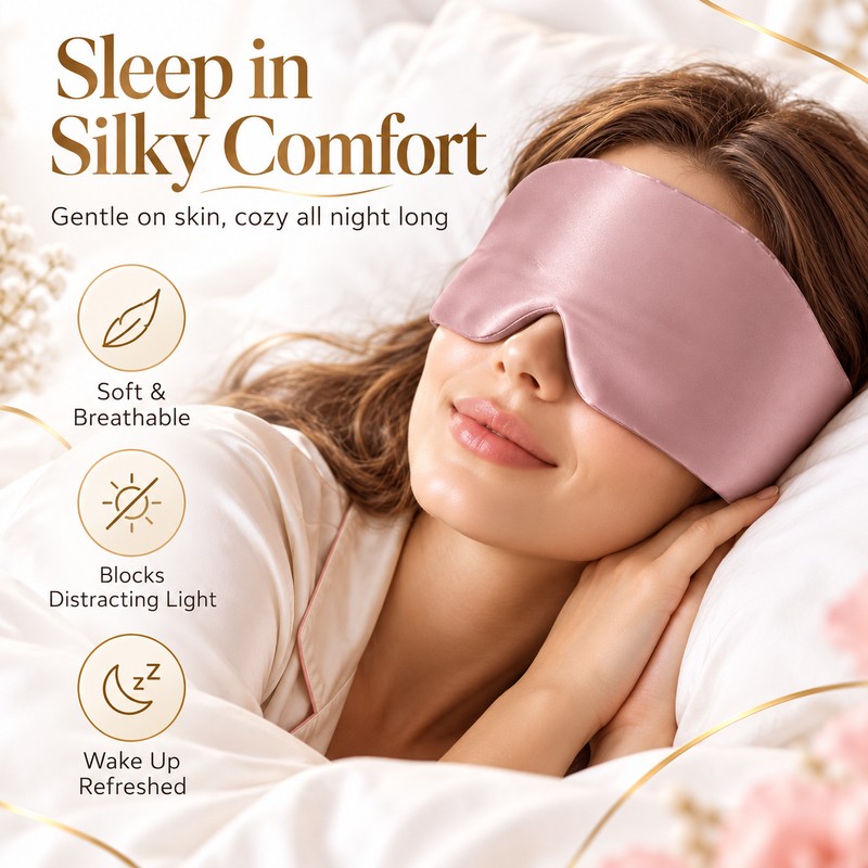 Mulberry Silk Sleep Mask for Comfortable Rest – Soft Light-Blocking