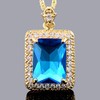 Riva Pendant with 45 cm Chain and Rectangular Cut Gemstone