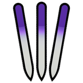 Mont Bleu Colour Crystal Nail File in Black Pouch - Czech Tempered Glass - Handmade in Czech Republic