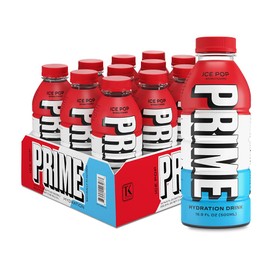 PRIME Hydration ICE POP, Sports Drinks, Electrolyte Enhanced for Replenishing Fluids, 250mg BCAAs, B Vitamins, Antioxidants, Low Sugar, 16.9 Fl Oz, 12 Pack