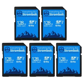 Everything But Stromboli 128GB SD Card (5 Pack) Speed Class 10 UHS-1 128G SDXC Memory Cards Bulk for Compatible Device - Camera, Computer, Video Cam